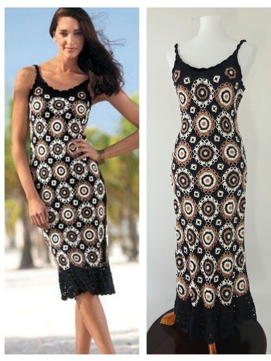 Newport News Dresses & Skirts - Newport News crochet circular granny Square Midi Dress Medium